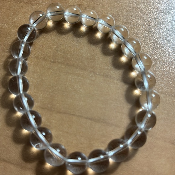 #066 CLEAR QUARTZ Bracelet 8mm NEW ARRIVAL - Picture 2 of 3